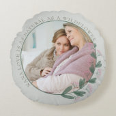 Nana Love Photo Pink Wildflowerフローラ枠 ラウンドクッション (正面)