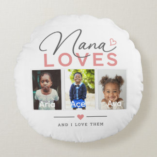 Nana Loves オリジナル 写真+名前入り 枕 ラウンドクッション