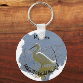 Nana Makes World Beautiful White Egret Grandmother キーホルダー (正面)