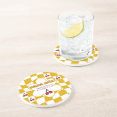 Nana Mia Retro Groovy Checkerboard and Cherry コースター (側面)