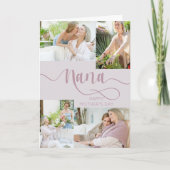 Nana Mother's Day 4 Photo Collage Pink Holiday Car シーズンカード (正面)