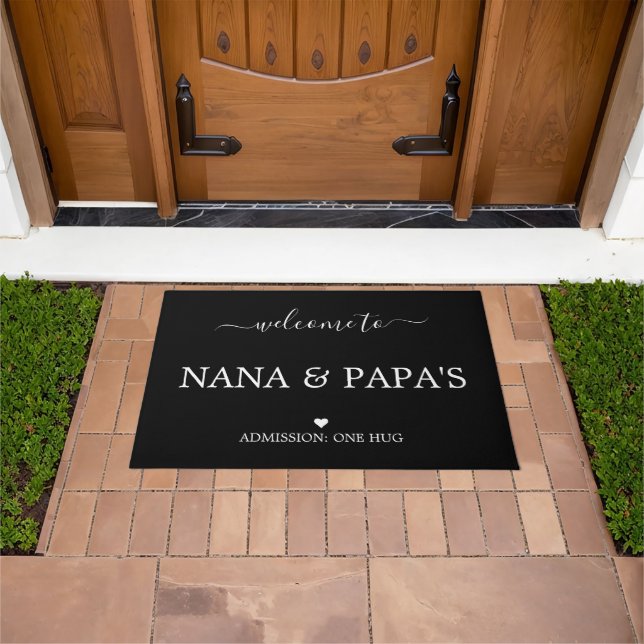 Nana & Papa's House Doormatへようこそ ドアマット (室外)