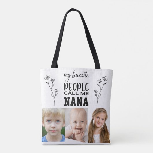 NANA PERSONALIZED PHOTO TOTE BAG FOR GRANDMOTHER トートバッグ (裏面)