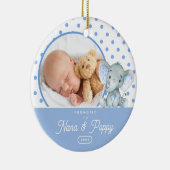 Nana & Poppyに昇格男の赤ちゃん写真 セラミックオーナメント (右)