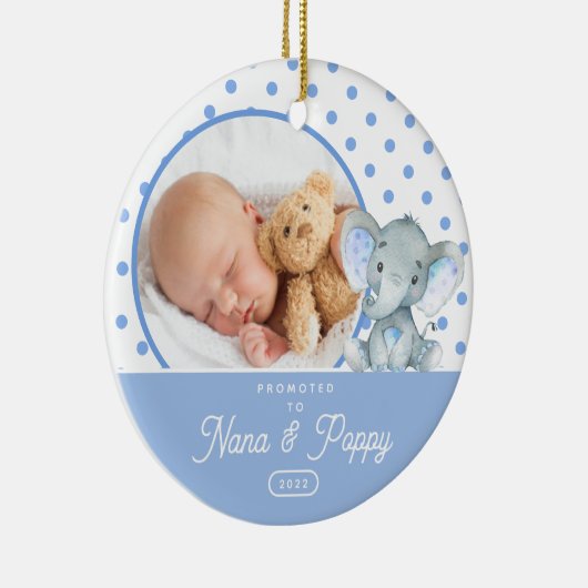 Nana & Poppyに昇格男の赤ちゃん写真 セラミックオーナメント (右)