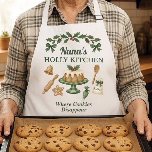 Nana’s Holly Kitchen — Cookies Holiday エプロン