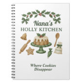 Nana’s Holly Kitchen — Personalized Holiday Recipe ノートブック (正面)