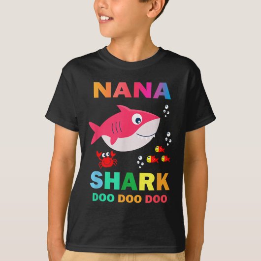 Nana Shark Shirt, Fathers Day Gift From Wife Son D Tシャツ (正面)