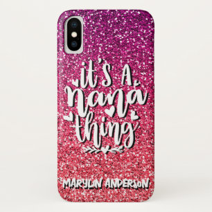 NANA THINGのグリッターカスタムタイポグラフィ iPhone X ケース