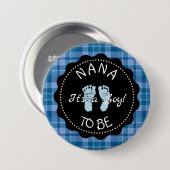 Nana to be Blue Plaidベビーシャワーボタン 缶バッジ (正面&裏面)