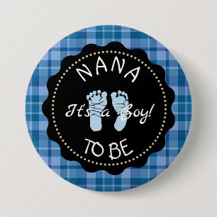 Nana to be Blue Plaidベビーシャワーボタン 缶バッジ