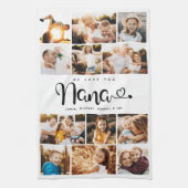 Nana We Love youハートモダンPhoto Collage キッチンタオル (縦)