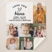 Nana We Love youハートモダンPhoto Collage シェルパブランケット (正面)