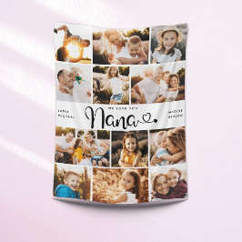 Nana We Love youハートモダンPhoto Collage フリースブランケット