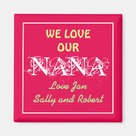 NANA We Love You モダン Script Kids Names Cute マグネット