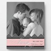 Nana Zig Zag Chevron写真モダンパーソナライズされた フォトプラーク (正面)