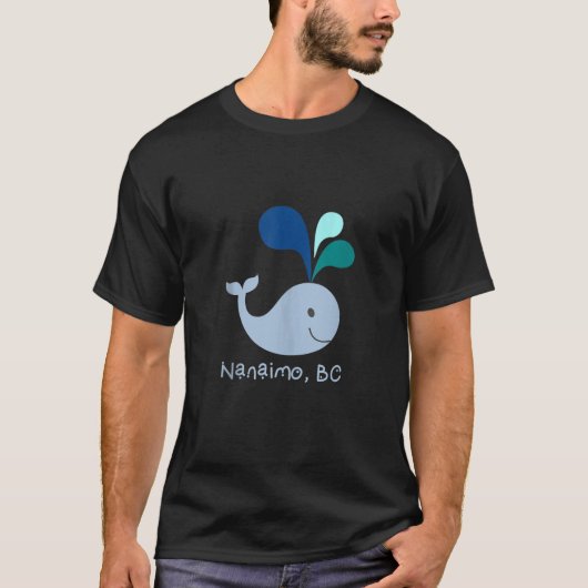 Nanaimo BCカナダかわいいクジラ恋人の漫画タンクへ Tシャツ (正面)