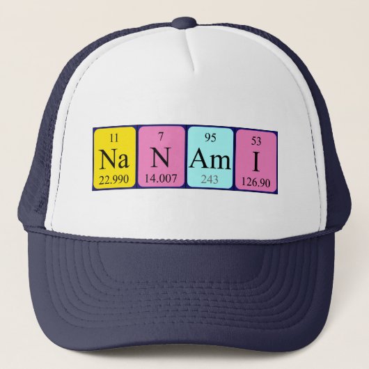 Nanami周期テーブル名hat キャップ (正面)