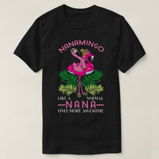 Nanamingo祖母フラミンゴラバーグラマグランマ Tシャツ (デザイン正面)