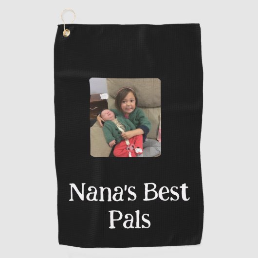 Nana's 最高の Pal(s)フォトブラック ゴルフタオル (正面)
