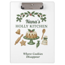 Nana's Holly Kitchen パーソナライズホリデークリップボード