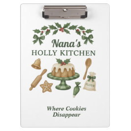 Nana's Holly Kitchen パーソナライズホリデークリップボード クリップボード