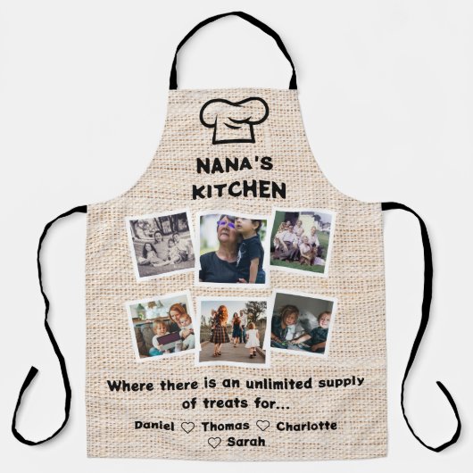 Nana's Kitchen With カスタム Photos & Names エプロン (正面)
