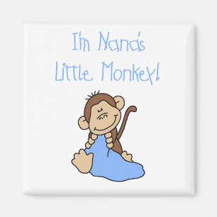 Nana's Little Monkey - Blue Tシャツとギフト マグネット