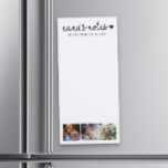 Nana's Notesフォトコラージュ家族 マグネットノートパッド<br><div class="desc">グランドモダンキッズの3枚の写真、タイポグラフィスクリプト「ナナのノート」と名前や文字を搭載した磁気メモ帳。祖母への贈り物として最適。</div>