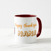 Nana's Turkey chef's pie Thanksgiving Mug マグカップ (正面右)