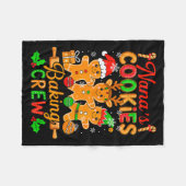 Nana's Xmas Cookie Baking Crew Funny Baker Gingerb フリースブランケット (正面(横))