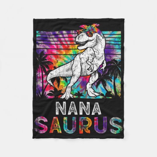 Nanasaurus恐竜Nana Saurusファミリーマッチングティ フリースブランケット (正面)