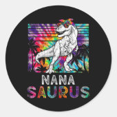 Nanasaurus恐竜Nana Saurusファミリーマッチングティ ラウンドシール (正面)