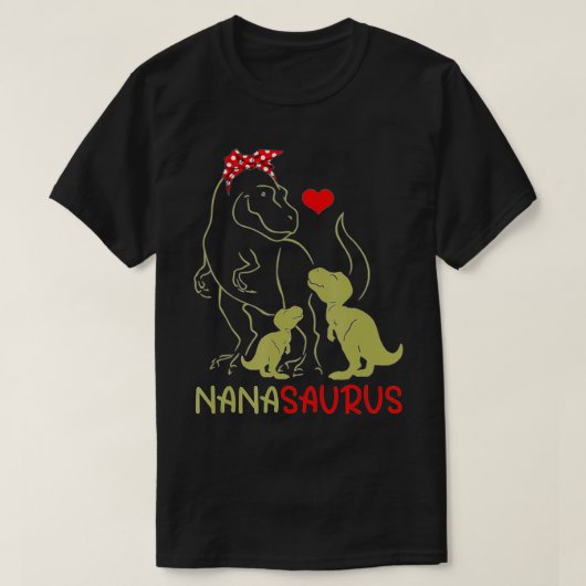 Nanasaurus Tレックスナナサウルス恐竜の女性ママG Tシャツ (デザイン正面)
