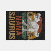 Nanasaurus Tレックス恐竜Nana Saurus母の日 フリースブランケット (正面(横))