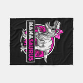 Nanasaurus T-rex Matching Funny Grandma Saurus Din フリースブランケット (正面(横))