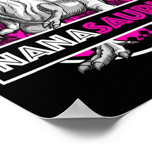 Nanasaurus T-rex Matching Funny Grandma Saurus Din ポスター (角)