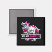 Nanasaurus T-rex Matching Funny Grandma Saurus Din マグネット (正面/裏面)