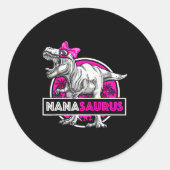 Nanasaurus T-rex Matching Funny Grandma Saurus Din ラウンドシール (正面)