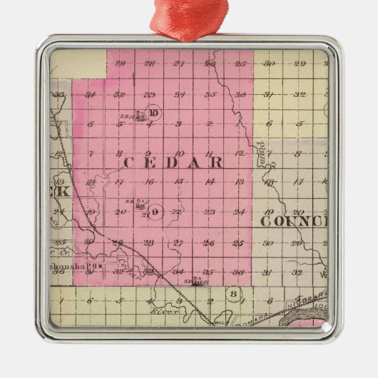 Nance郡、ネブラスカ メタルオーナメント (正面)