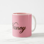 NANCY名前ブランドのギフト飲みマグカップ ツートーンマグカップ (正面右)