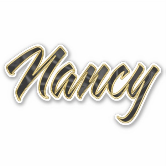 Nancy black gold Lettering Aufkleber Sticker シール (正面)