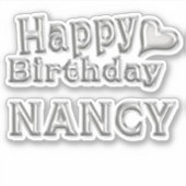 Nancy Happy Birthday silver Aufkleber Sticker シール (正面)