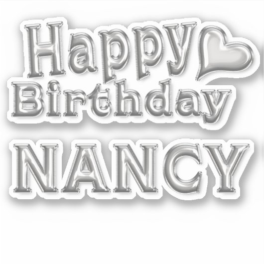 Nancy Happy Birthday silver Aufkleber Sticker シール (正面)