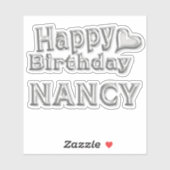 Nancy Happy Birthday silver Aufkleber Sticker シール (シート)