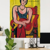 Nancy In Red Chair 3,編集文字 ポスター (ホームオフィス)