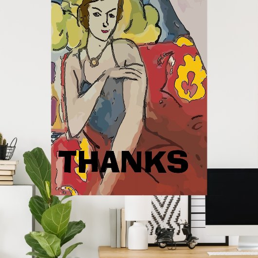 Nancy In Red Chair, add text ポスター (ホームオフィス)