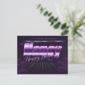 Nancy Name Vorname lila Postkarte Geburtstag ポストカード (スタンド正面)
