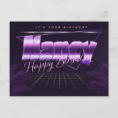 Nancy Name Vorname lila Postkarte Geburtstag ポストカード (正面)