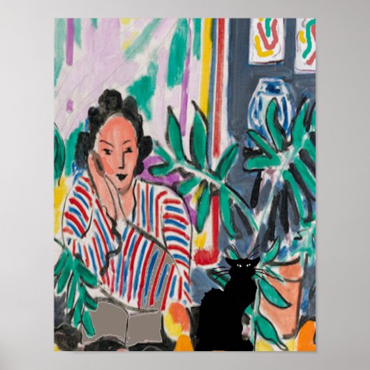 Nancy on Cell Phone & Cat, add文字, Poster ポスター (正面)
